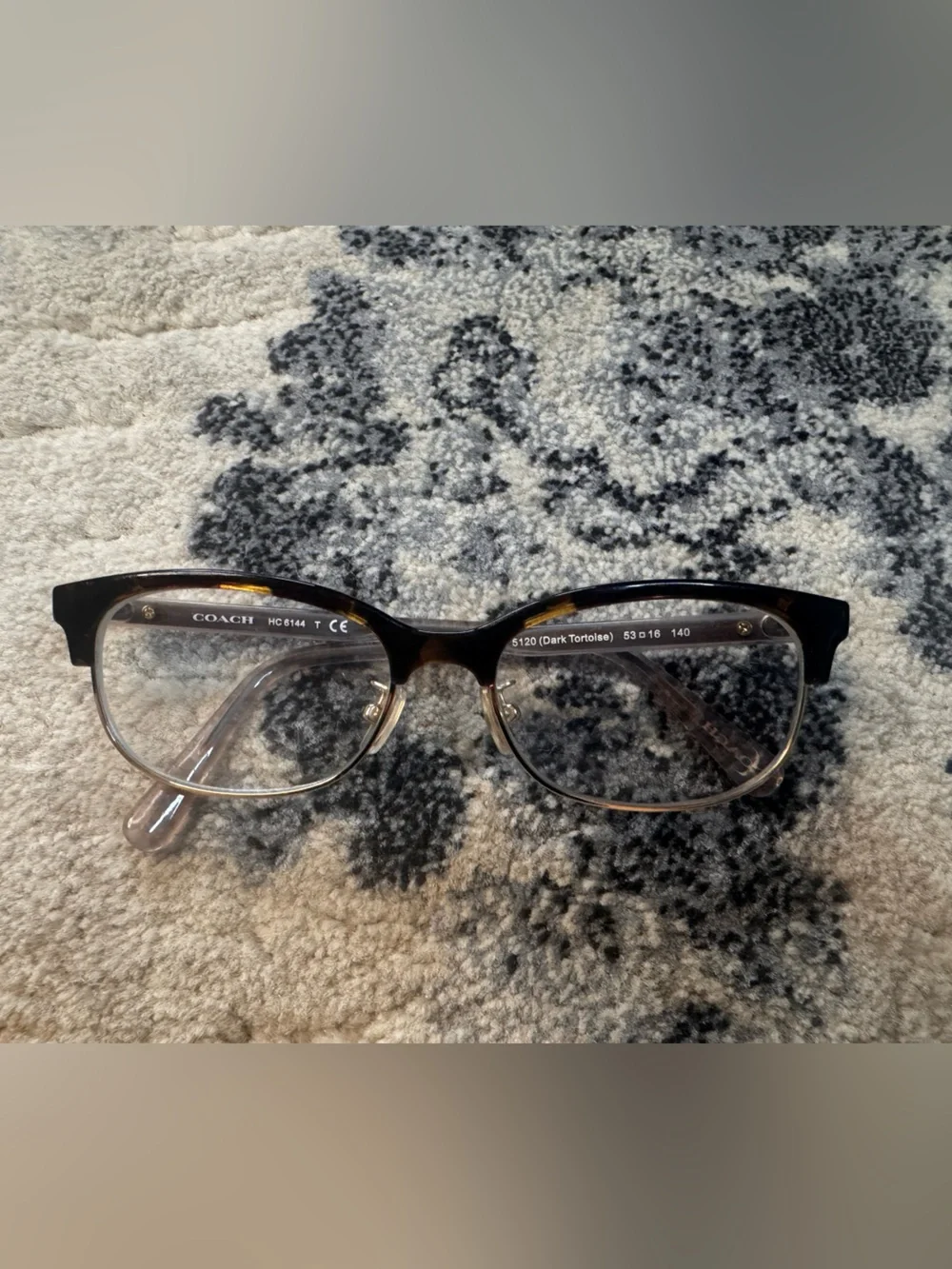Coach Black and Clear Rounded Rectangle Eyeglass Frames